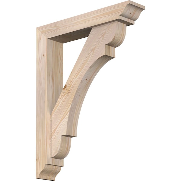 Ekena Millwork Olympic Traditional Smooth Bracket w/ Offset Brace, Douglas Fir, 5 1/2"W x 28"D x 36"H BKT0604X28X36OLY01SDF - main
